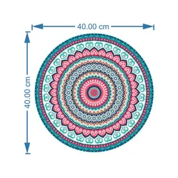 RANGOLI Blue & Pink Abstract Rangoli Design Floor Sticker image 5