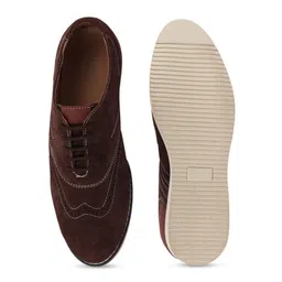 FAUSTO Men Brown Suede Oxfords image 5