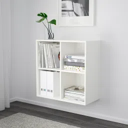 ikea eket Wall-mounted shelving unit w 4 comp, white, 70x35x70 cm image 2