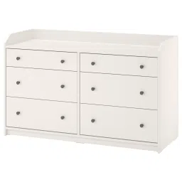 ikea hauga Chest of 6 drawers, white, 138x46x84 cm image 1
