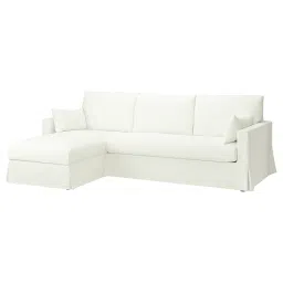 ikea hyltarp 3-seat sofa w chaise longue, left, Hallarp white image 1