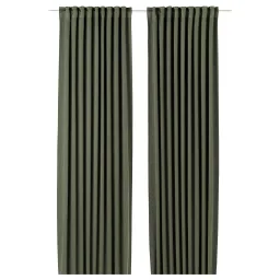 ikea majgull Block-out curtains, 1 pair, dark green/with heading tape, 145x250 cm-picture-29