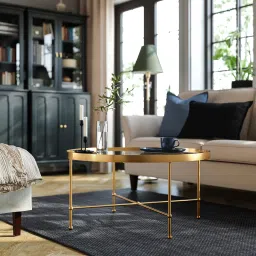 ikea torsjö Coffee table, gold effect/glass, 88 cm image 3