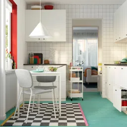 ikea vihals / vihals Table and 2 chairs, white white/white Tibbleby beige-grey, 74x74 cm image 2