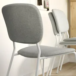 ikea vihals / vihals Table and 4 chairs, white white/white Tibbleby beige-grey, 107 cm image 5