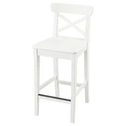 rosentorp Bar stool with backrest, counter height/white, 63 cm-image-73