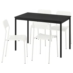 ikea sandsberg Table and 4 chairs, black black/white, 110x67 cm-picture-27