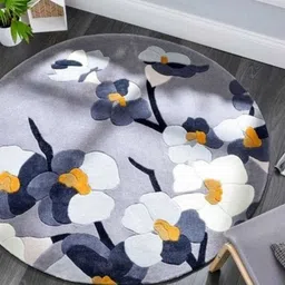 Safiya Carpet Grey Ethnic Motifs Hand-Tufted Woollen Carpets image 2