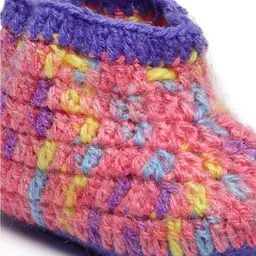 CHUTPUT Infants Kids Set Of 2 Pure Wool Crochet Booties image 5
