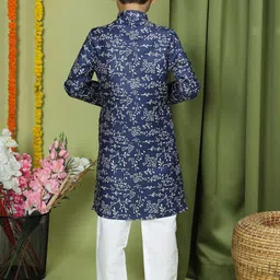 TABARD Boys Ethnic Motifs Printed Pure Cotton Kurta With Pyjamas image 5