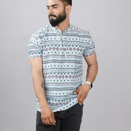 elepants Men Printed Cotton Blend Straight Kurta image 1