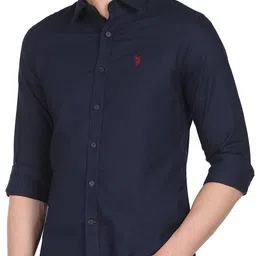 u.s. polo assn. Men Regular Fit Solid Spread Collar Casual Shirt image 4