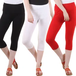 Women Red, White, Black Capri-image-6
