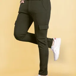 combraided Men Regular Fit Green Lycra Blend Trousers image 4