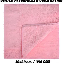 Kuber Industries Pink & Green 3 Pieces Microfiber 354 GSM Bath Towels image 5