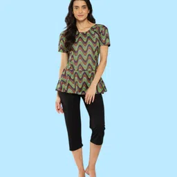 muhuratam Womens Green-Black Colour Abstract Print Nylon Swim Suit With Cap Self Design Women Swim-dress Green Swimsuit-picture-13