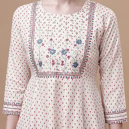 KALINI Floral Embroidered Fit & Flared Midi Ethnic Dress image 5