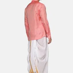 Sethukrishna Men Red Kurta with Dhoti Pants image 5