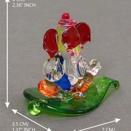 eCraftIndia Red & Green Car Paan Ganesha Showpieces image 5