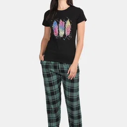 Kryptic Graphic Printed Cotton Night suit image 5