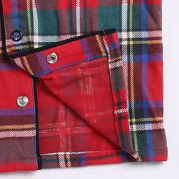 Clt.s Kids Checked Printed Pure Cotton Night suit image 5