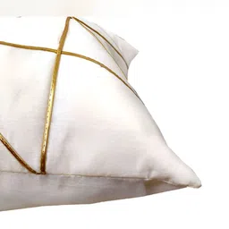 Good Vibes White & Beige 3 Pieces Geometric Square Cushion Covers image 4