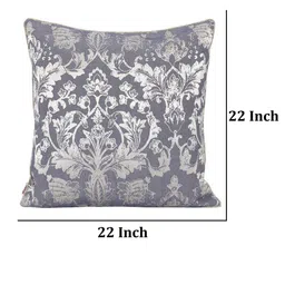 Home Blue & Silver-Toned Printed Self Design Square Cushion Covers image 2