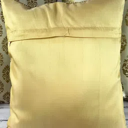 Pink Parrot Gold-Toned & Brown 5 Pcs Striped Square Cushion Covers image 2