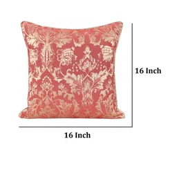 Home Red & Gold-Toned Printed Self Design Square Cushion Covers image 3