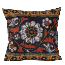 ROMEE Blue & White Set of 5 Ethnic Motifs Velvet Square Cushion Covers image 5