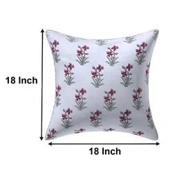 Texstylers Pink & White 2 Pcs Cotton Printed Square Cushion Covers image 2