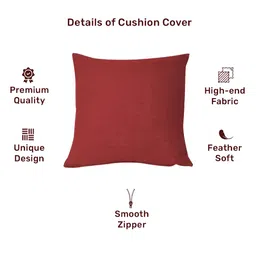 FABURAA Red Square Jute Cushion Covers image 3