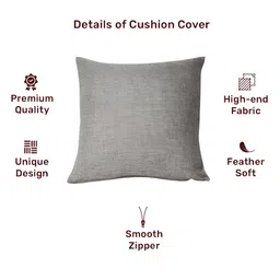 FABURAA Grey 2 Pieces Square Cushion Covers image 3