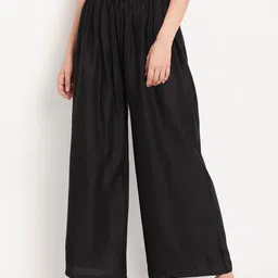 glansi Pack of 2 Women Regular Fit Black, White Polycotton Trousers image 3