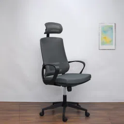 royaloak Nova Breathable Mesh Ergonomic Chair in Grey & Black Colour-picture-11