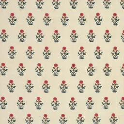 BREVARD Off White & Red 210 TC Single Bedsheet with Pillow Cover image 4