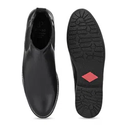 El Paso Men Black Flat Chelsea Boots image 2