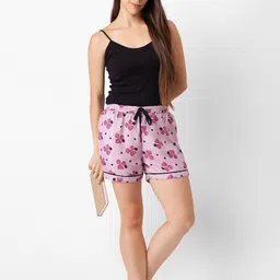 FashionRack Women Pink & White 2 Printed Lounge Shorts 158C/160C image 3