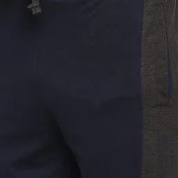 Dollar Men Navy Blue & Charcoal Grey Colourblocked Lounge Shorts image 4