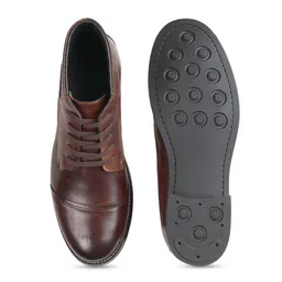 RAPAWALK Men Mid Top Textured Leather Regular Boots image 4