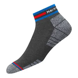 NAVYSPORT Unisex Pack of 4 Patterned Casual Cushion Cotton Ankle Socks image 4