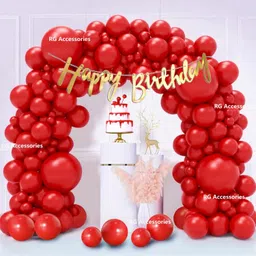 r g accessories Red Balloons Happy Birthday Decoration Kit 1st Birthday Decoration-picture-47