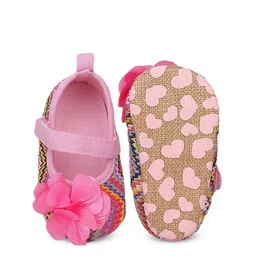 Baby Moo Kids-Girls Floral Applique Cotton Booties image 3