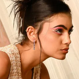 ODETTE Multicoloured Stone Studded Circular Hoop Earrings image 1