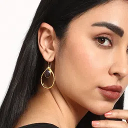 Niska Gold-Plated Teardrop Shaped Drop Earrings-picture-16