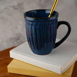 WEAVING HOMES Blue Hand Painted Solid Ceramic Glossy Mugs Set of Cups and Mugs image 4