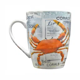 Kookee Orange and White Printed Ceramic Mugs 325 ml image 3