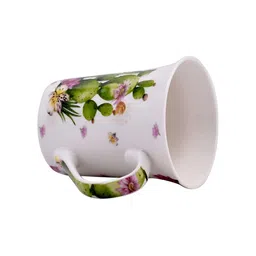 Kookee White and Green Printed Ceramic Mugs 325 ml image 4