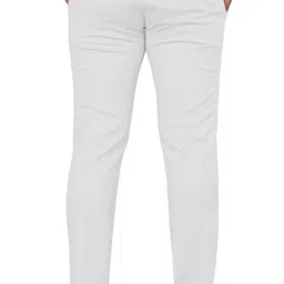 blaine Men Slim Fit White Lycra Blend Trousers image 2