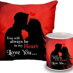 midiron Sweet and Cozy Valentine’s Combo: Chocolate Box, Mug & Cushion Gift Set Ceramic, Fiber Gift Box image 3